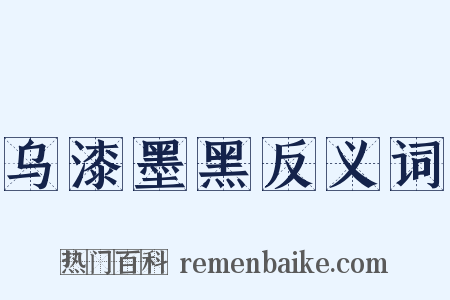 乌漆墨黑反义词是什么意思的图片